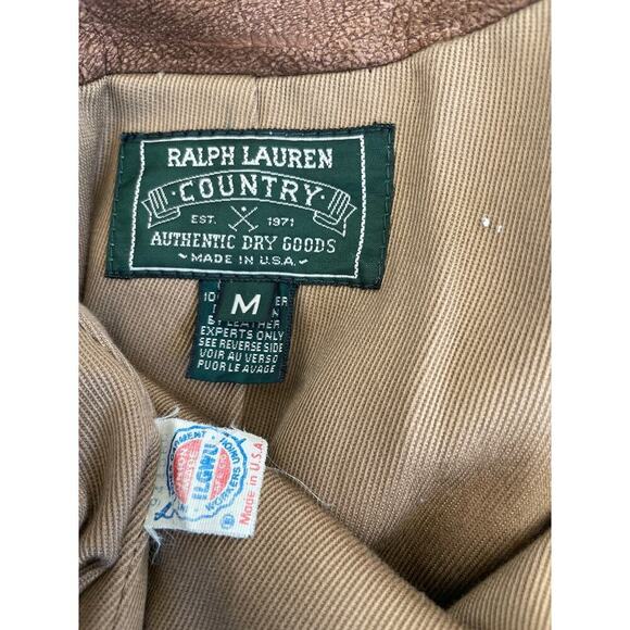 VTG 70’s RALPH LAUREN COUNTRY SUEDE JACKET CHESTNUT ILGWU LOGO MADE IN USA SZ M - Picture 10 of 16